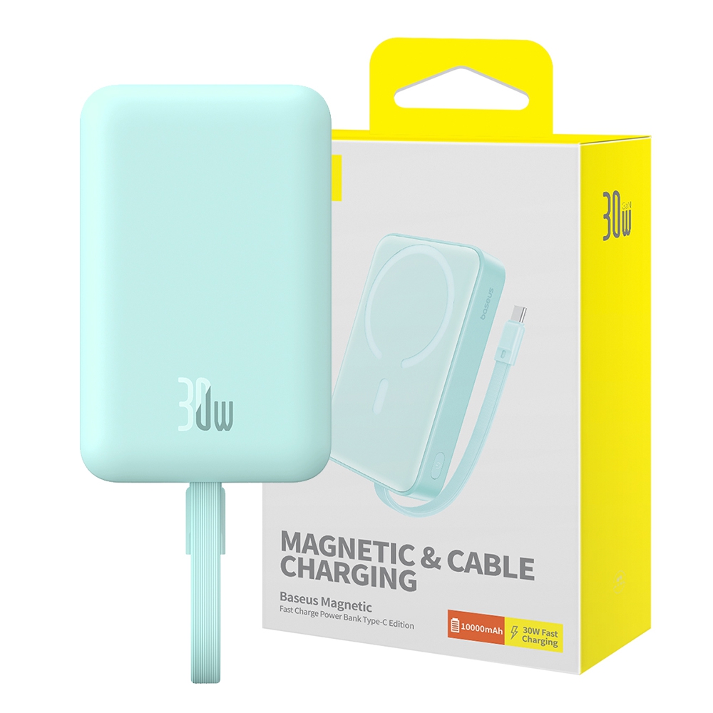 Baseus Magnetic Mini Wireless Fast Charge Power Bank Type-C Edition 10000mAh 30W-White