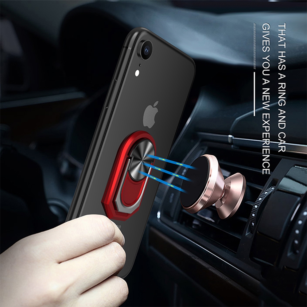 360 Degree Rotation Magentic Ring Phone Holder-Red