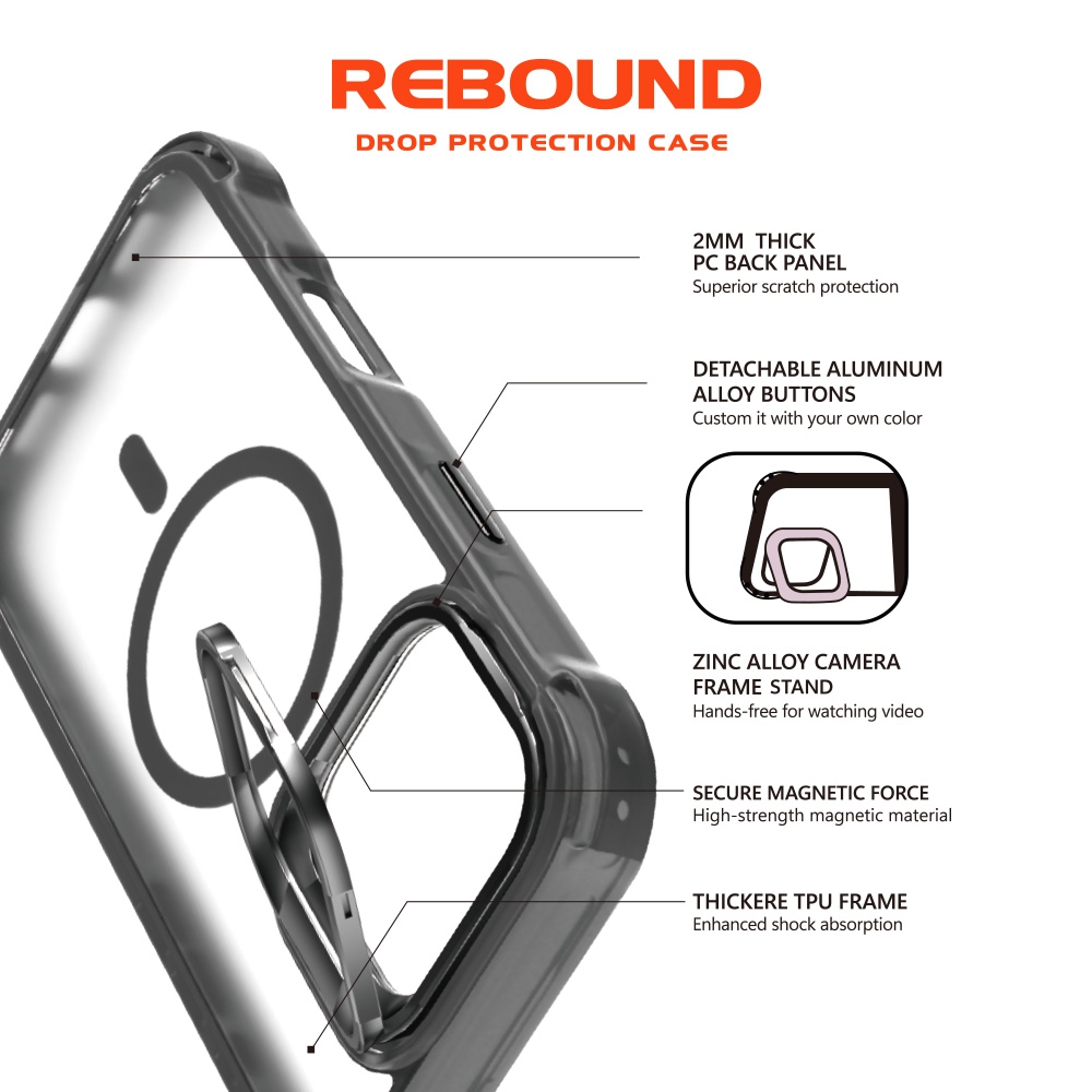 REDEFINE Rebound Drop Protection Magsafe Case for iPhone 17 Air-Black