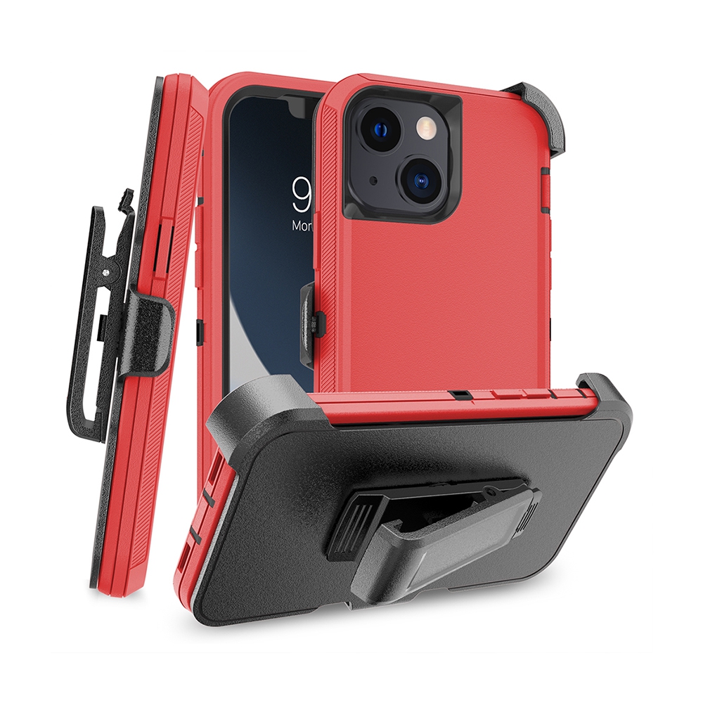 Shockproof Robot Armor Hard Plastic Case with Belt Clip for iPhone 12 / 13 mini-Navy