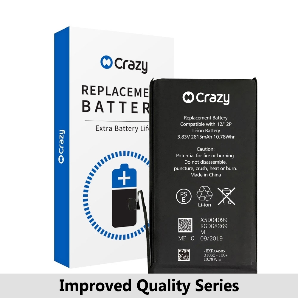 Crazy Improved Quality- iPhone 12 Pro / 12 Replacement Battery with Adhesive Strips 2815mAh (TI CHIP: 27546) (Cheapest Price)