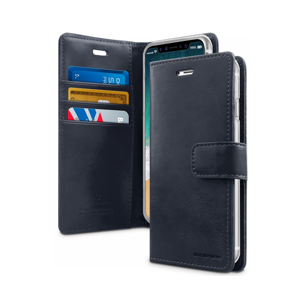 Mercury Blue Moon Diary Cover for iPhone XR-Black