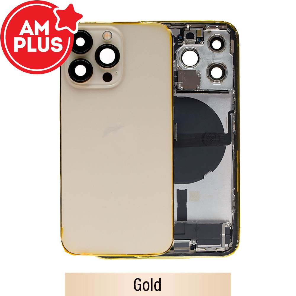 AMPLUS Rear Housing with Full Set Parts for iPhone 13 Pro-Gold