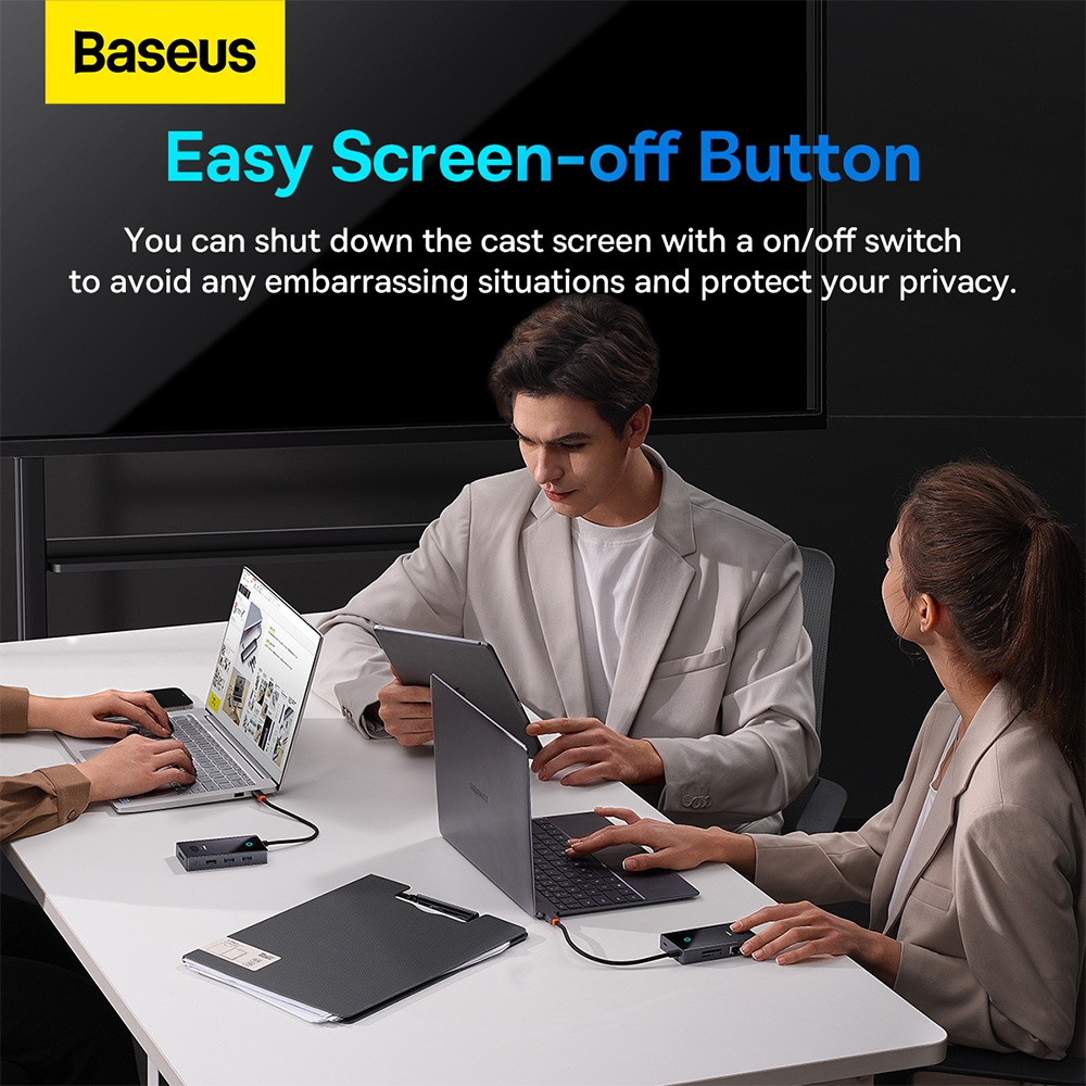 Baseus PioneerJoy 8-Port Type-C HUB Adapter (Type-C to HDMI4K@60Hz*1+USB3.0*2+USB2.0*1+PD*1+RJ45*1+SD/TF*1)