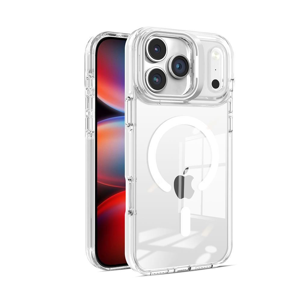 REDEFINE Lens Flip Stand Transparent Magsafe Case for iPhone 17 Pro Max-TransParent