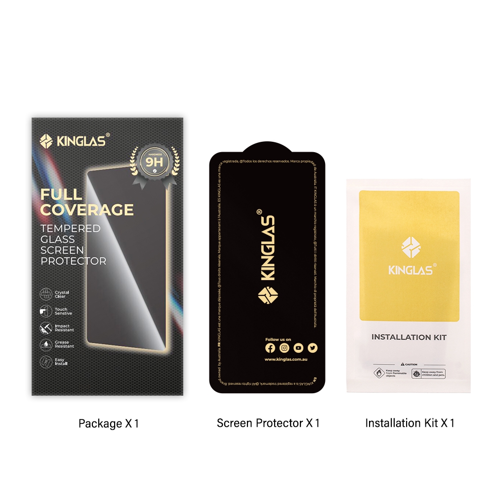 Kinglas 2.5D Full Coverage Silk Printing Black Edge Tempered Glass Screen Protector for iPhone XR /