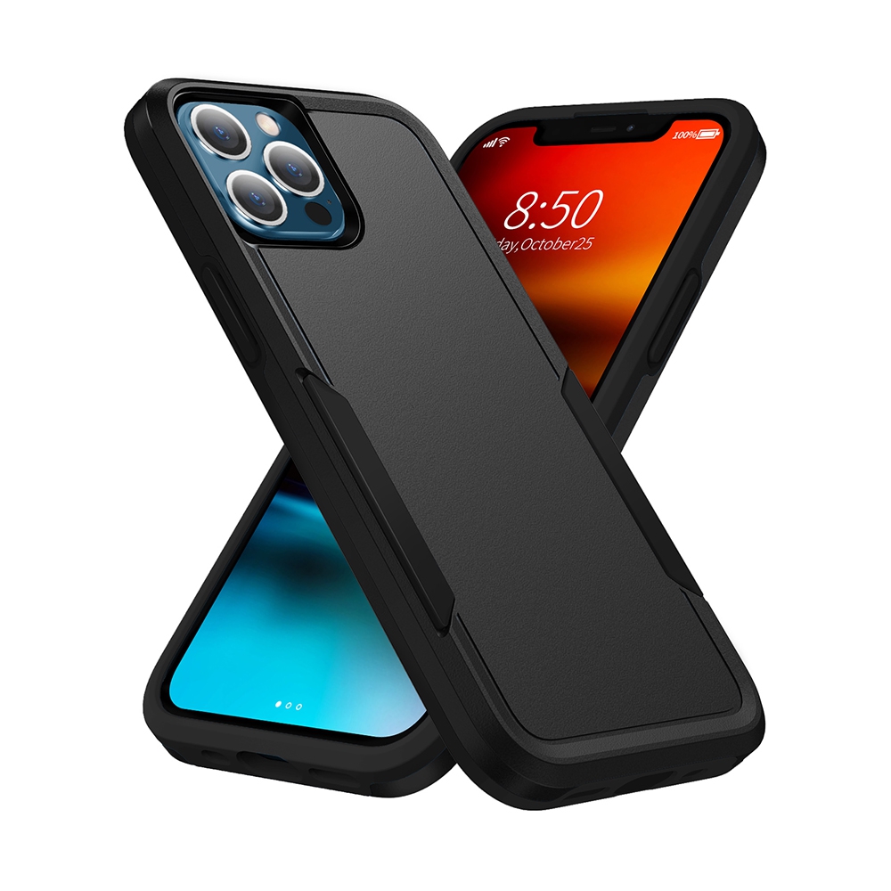 Dual Layer Shockproof Case Cover for iPhone 14 Max (Plus)-Black