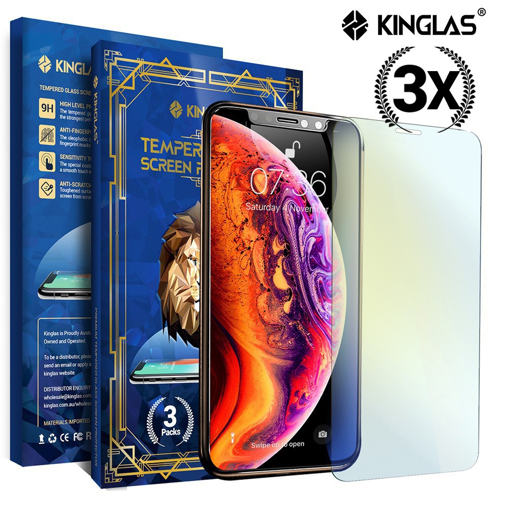 Kinglas 3 PCS 2.5D Anti Blue Light  Standard Tempered Glass Screen Protector*iPhone X / XS