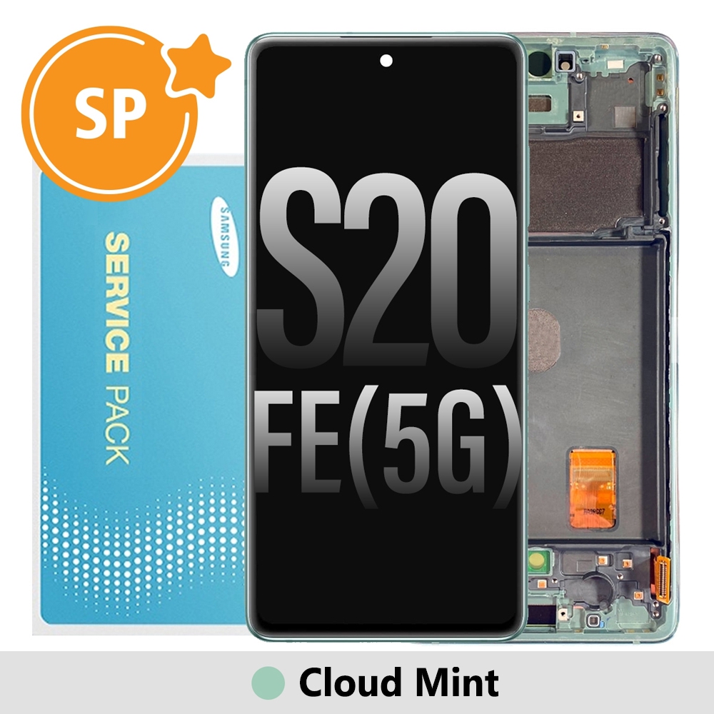 Samsung Galaxy S20 FE G780 / G781 OLED Screen Replacement with Frame GH82-24220D / GH82-24214D / GH82-24219D / GH82-31328D (Service Pack)-Cloud Mint