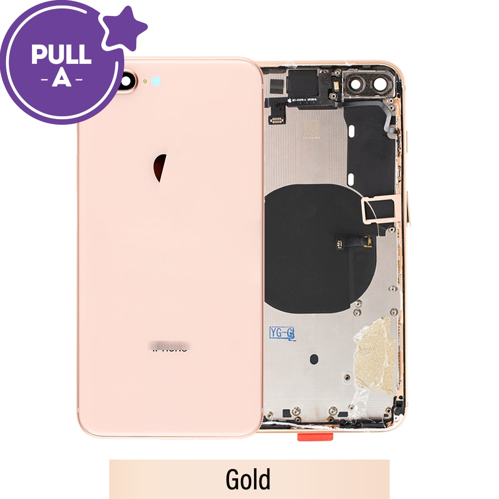 Rear Housing with Small Parts for iPhone 8 Plus (PULL-A)-Gold