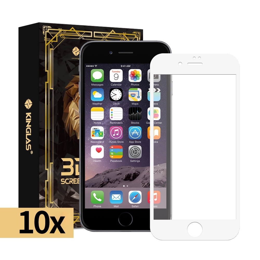 Kinglas 10 Packs Full Coverage Tempered Glass Screen Protector For iPhone 7 Plus / 8 Plus