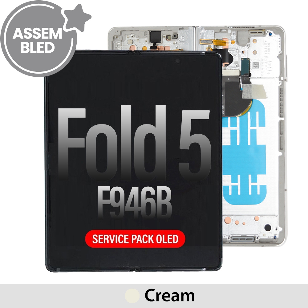 ASSEMBLED OLED Assembly Replacement with Frame for Samsung Galaxy Z Fold5 F946B-Cream