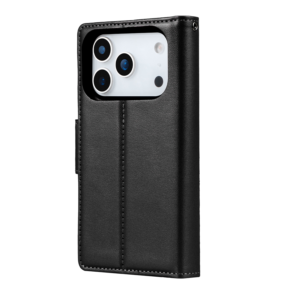 Hanman 2 in 1 Detachable Magnetic Flip Leather Wallet Cover Case for iPhone 17 Pro Max-Rose Gold