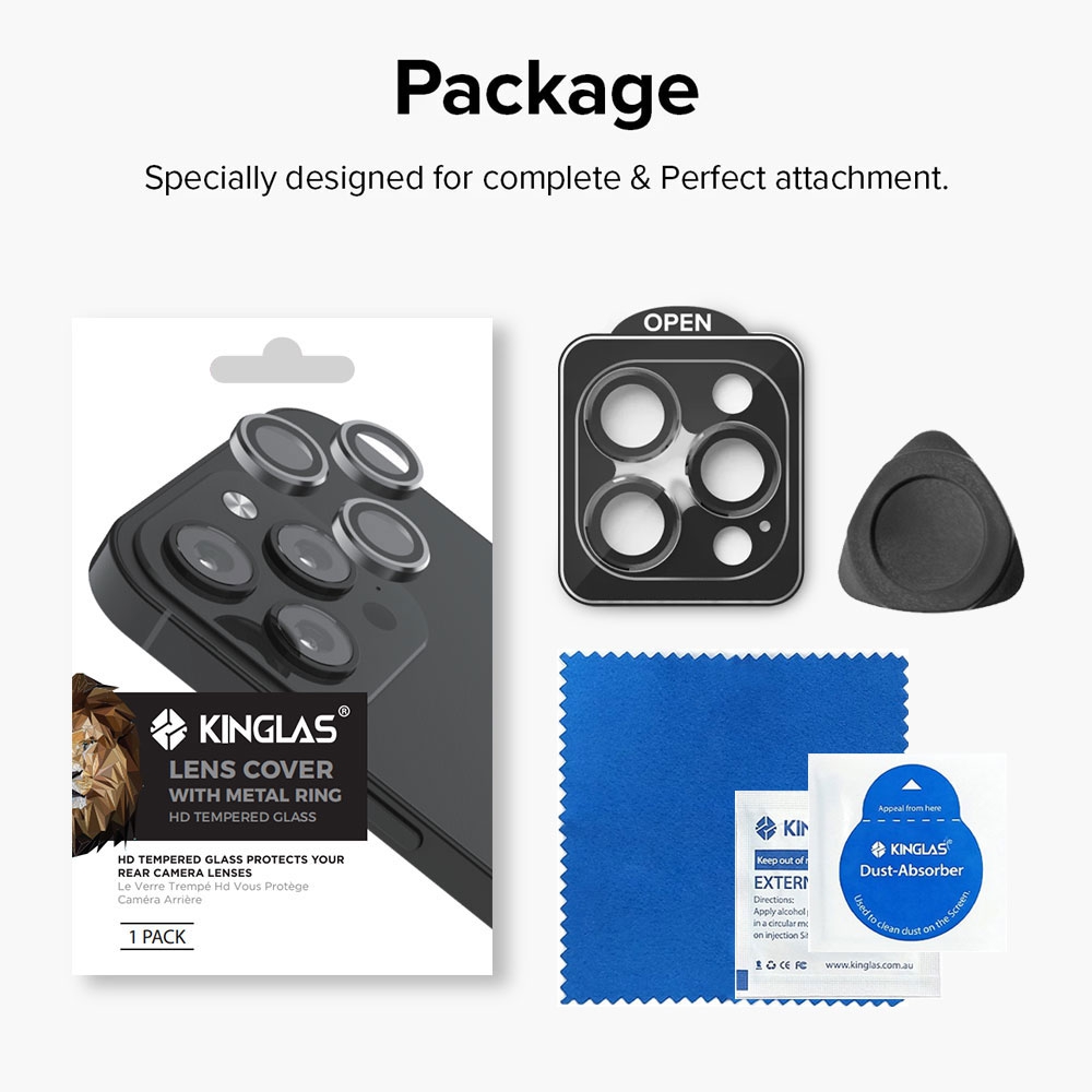 Kinglas Camera Lens Protector for iPhone 11 Pro / 11 Pro Max / 12 Pro (Set of 3)-Graphite