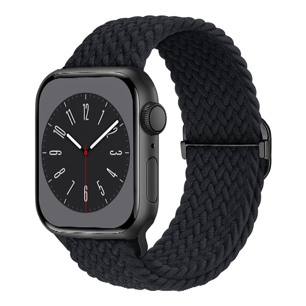 REDEFINE Braided Stretchy Adjustable Watch Band for Apple Watch 42mm / 44mm / 45mm / 49mm-Black