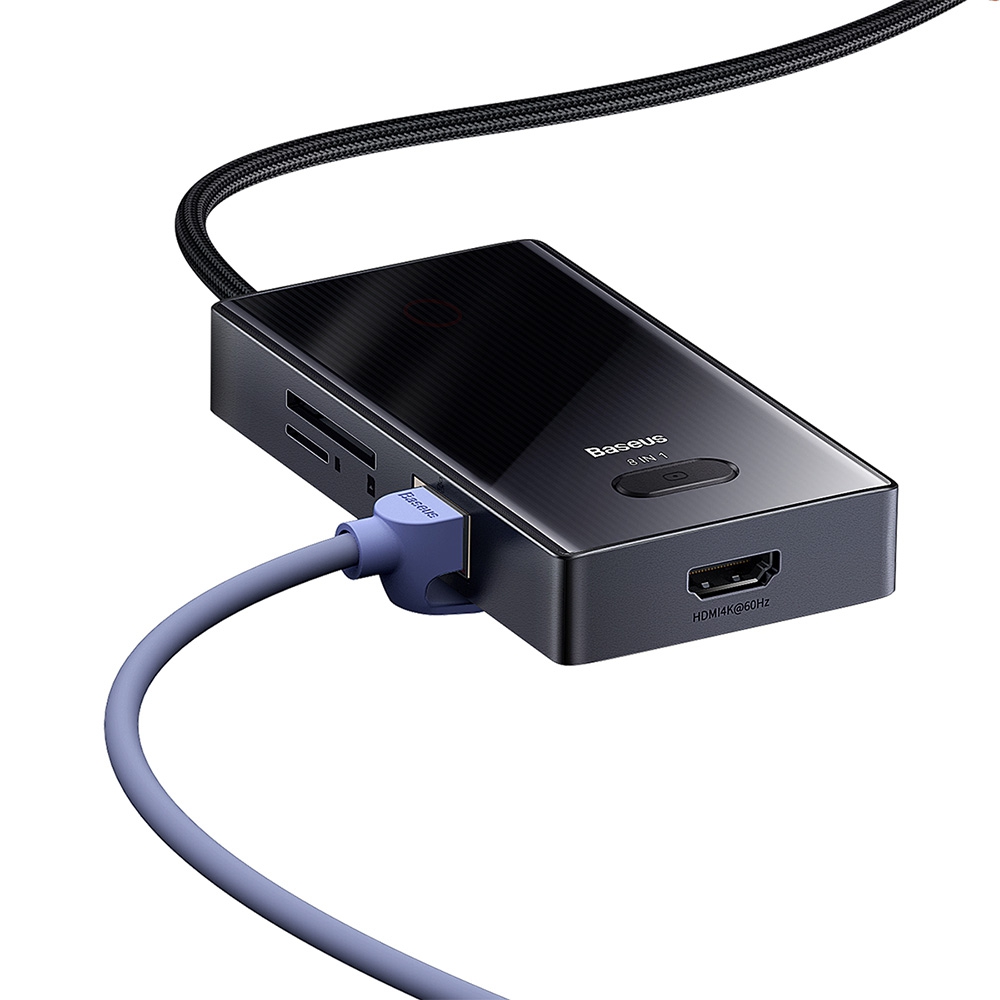 Baseus PioneerJoy 8-Port Type-C HUB Adapter (Type-C to HDMI4K@60Hz*1+USB3.0*2+USB2.0*1+PD*1+RJ45*1+SD/TF*1)