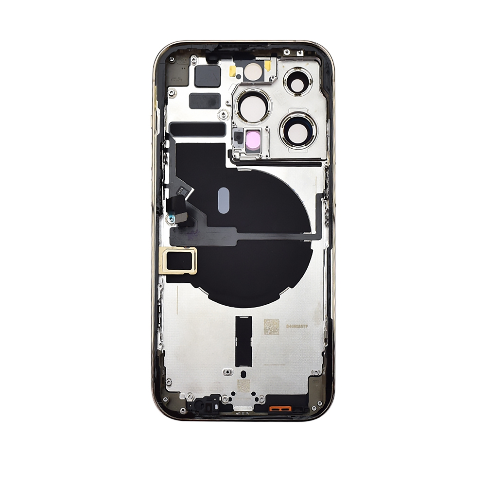 AMPLUS Rear Housing with Small Parts for iPhone 14 Pro-Gold