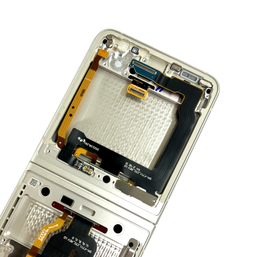REFURB LCD Screen Digitizer Replacement with Frame for Samsung Galaxy Z Flip 3 5G F711B-Cream