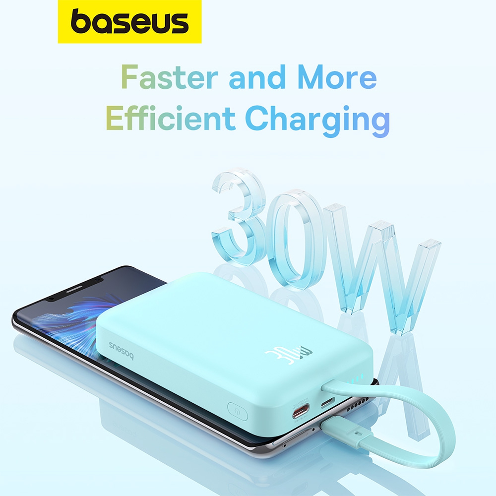 Baseus Magnetic Mini Wireless Fast Charge Power Bank Type-C Edition 10000mAh 30W-White