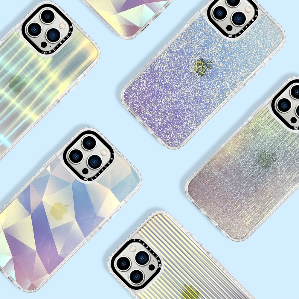 Picasus Laser Iridescent Transparent Cover Case for iPhone 14 Pro Max-Groove