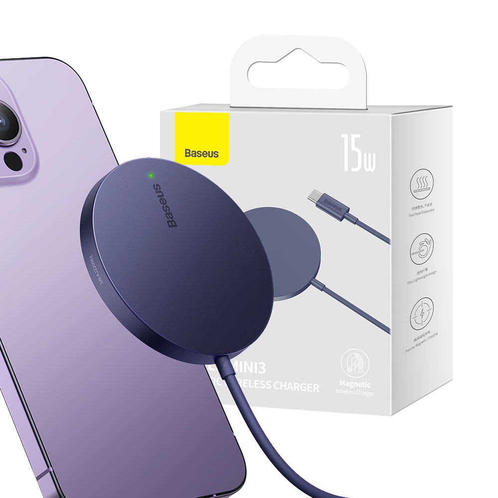 Baseus Simple Mini3 Magnetic Wireless Charger 15W-Black