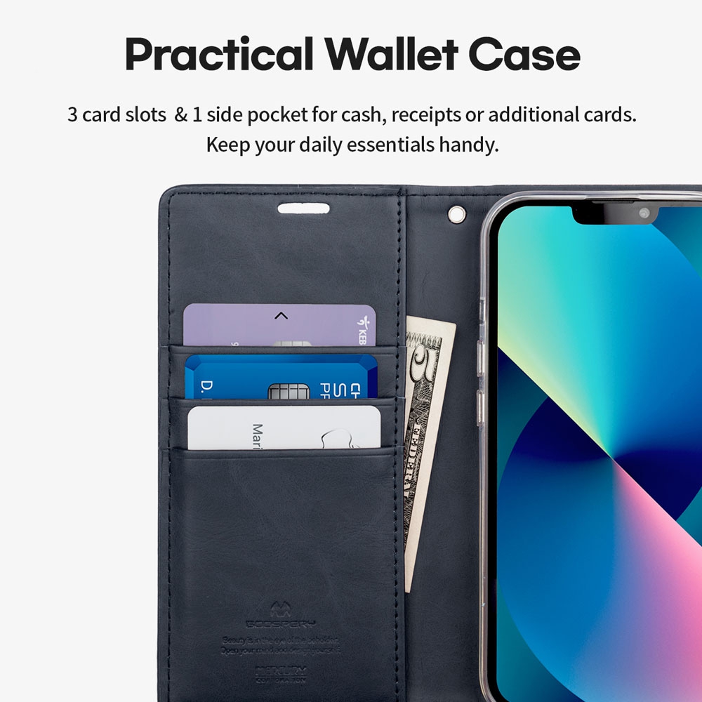 Mercury Blue Moon Diary Magsafe Case for Samsung Galaxy S25 Plus-Navy