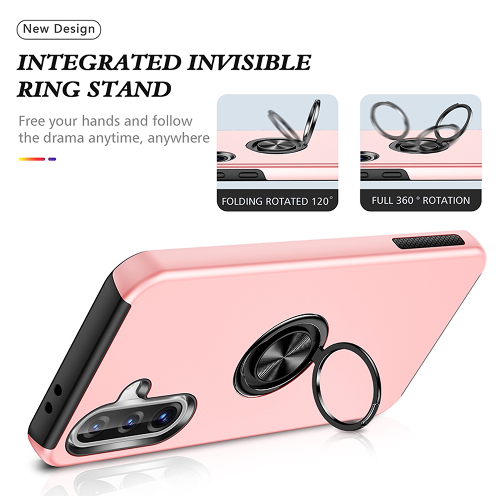 Magnetic Ring Holder Shockproof Case Cover for Samsung Galaxy A57 5G A576-Pink