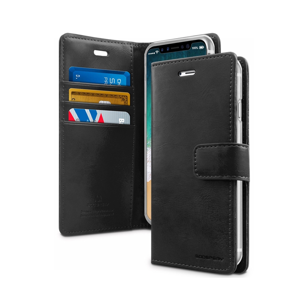 Mercury Blue Moon Diary Cover for iPhone XS Max-Black