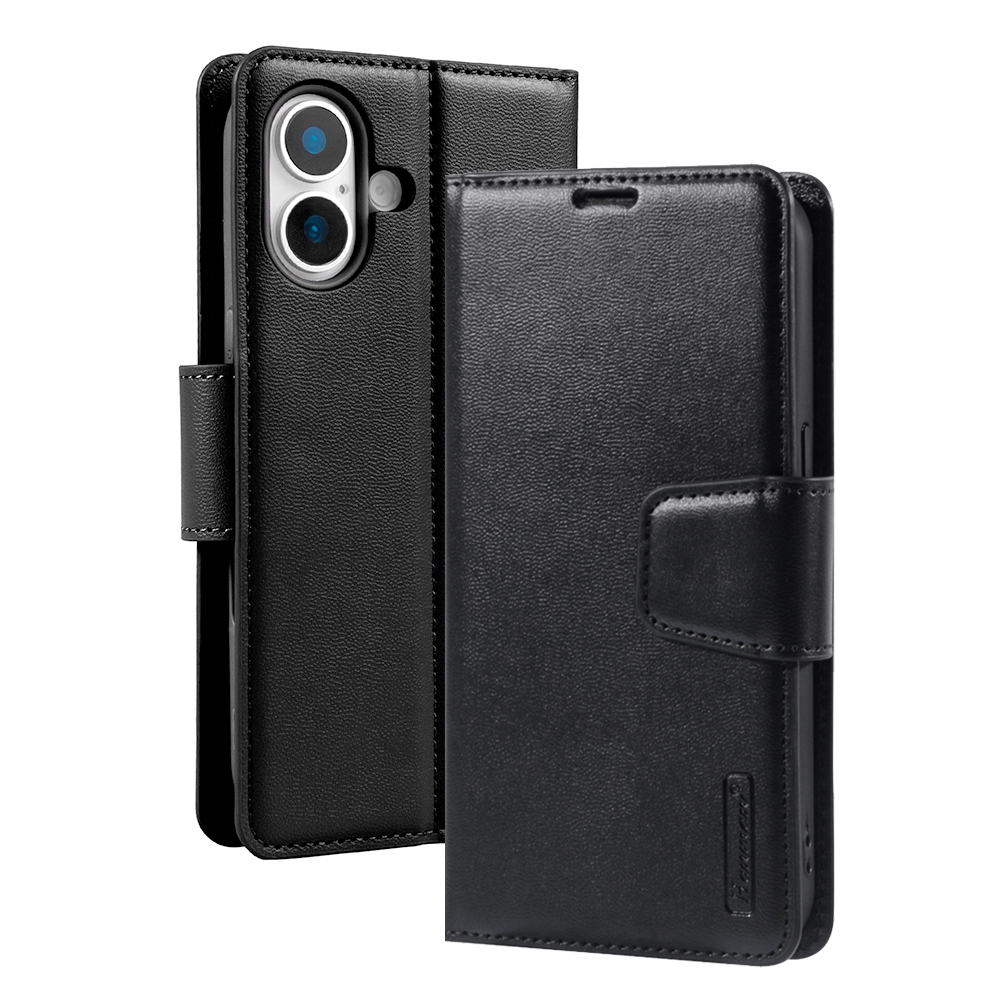 iPhone 17 Hanman PU Flip Leather Wallet Case-Black