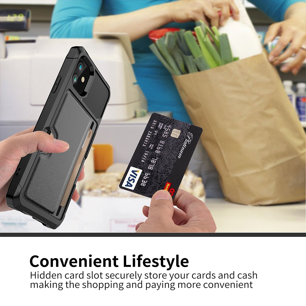 Magnetic Anti-fall Protection Case With Card Slot for iPhone 12 / 12 Pro (6.1'')