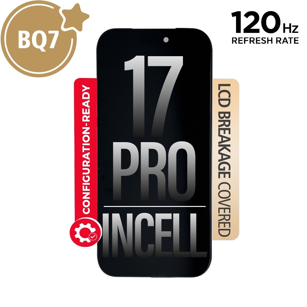 BQ7 Diagnosable Incell LCD Assembly for iPhone 17 Pro Screen Replacement (120HZ,Configuration Ready)