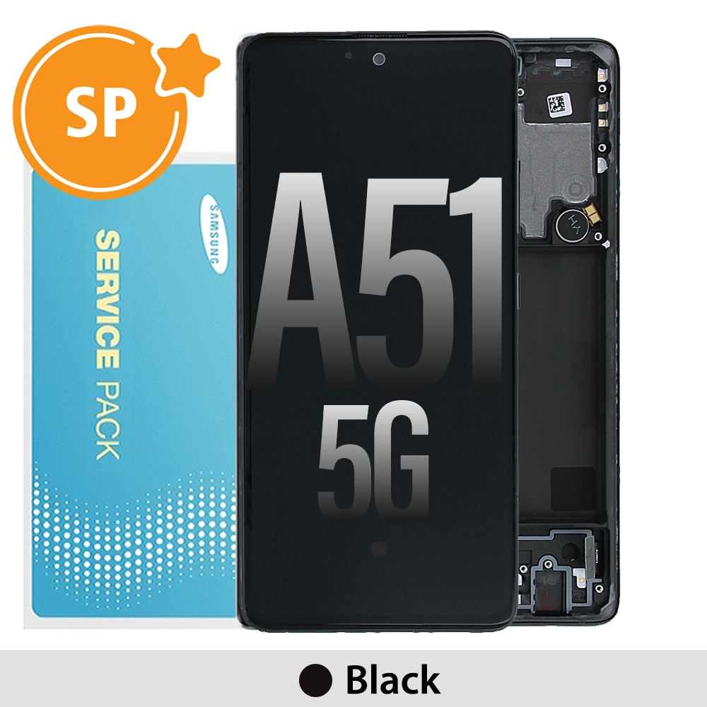 Samsung Galaxy A51 5G A516B OLED Screen Replacement with Frame GH82-23100A (Service Pack)-Black