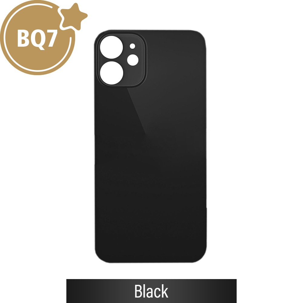 BQ7 Rear Glass With 3M Adhesive Replacement for iPhone 12 mini (NO LOGO)-Black