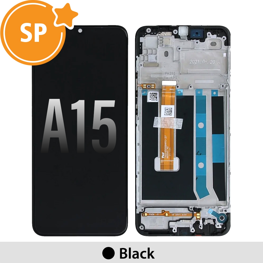 LCD Screen Replacement with Frame for OPPO A15 4907272 (Service Pack)-Black