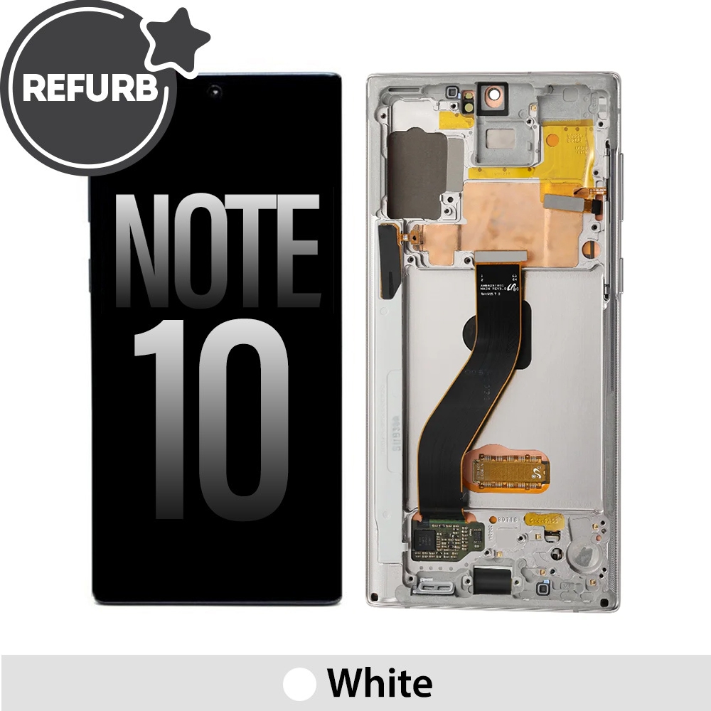 ASSEMBLED Samsung Galaxy Note 10 OLED Screen Replacement Digitizer with Frame N970F -Aura White