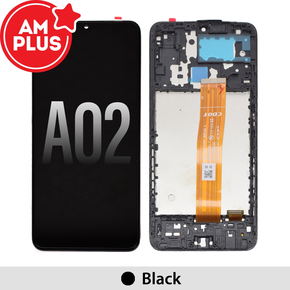 AMPLUS LCD Screen Replacement Digitizer with Frame for Samsung Galaxy A02 A022F-Black