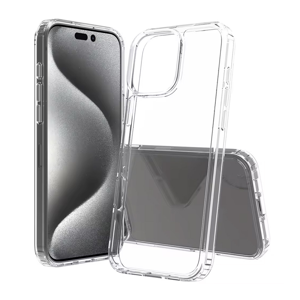 iPhone 16 Pro High Quality Acrylic + TPU Hybrid Transparent Case Cover 