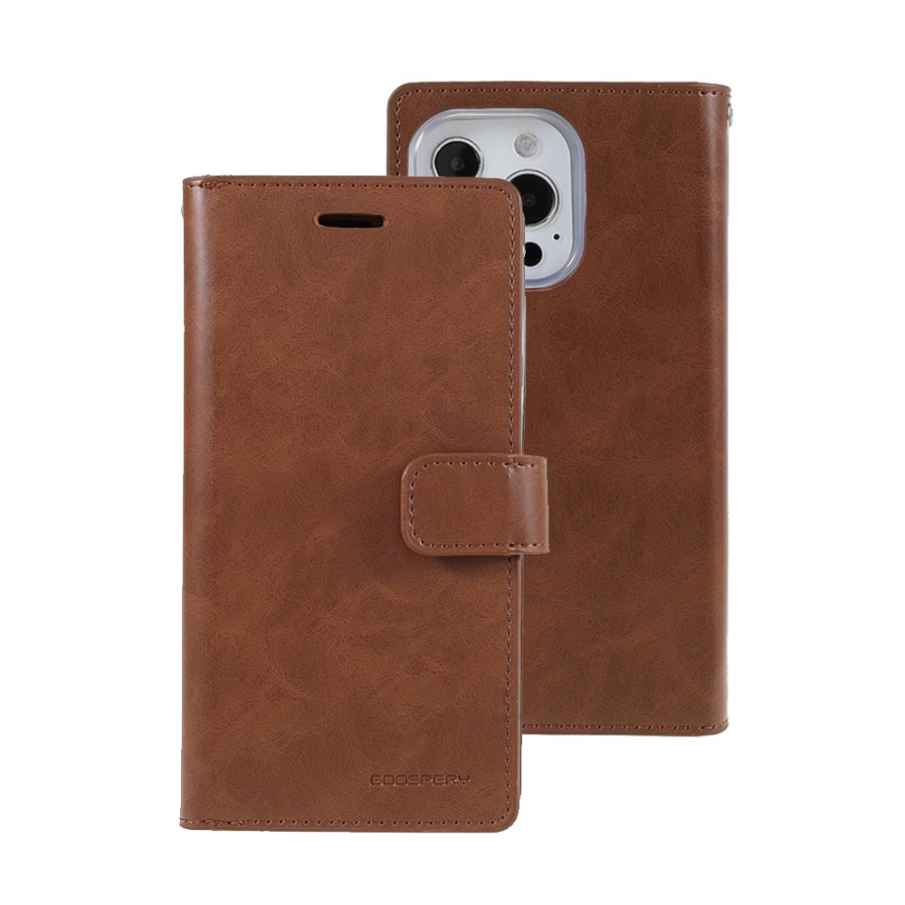 Mercury Mansoor Diary Cover Case for iPhone 14 Plus-Black