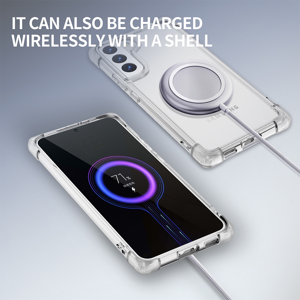 Anti-Shock Space Protective Clear Case Cover for Samsung Galaxy S22 Plus-Transparent