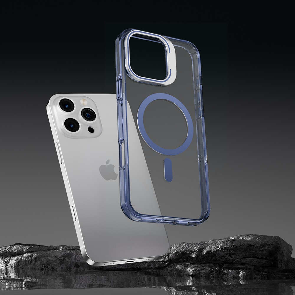 REDEFINE Lens Flip Stand Transparent Magsafe Case for iPhone 16e-Black