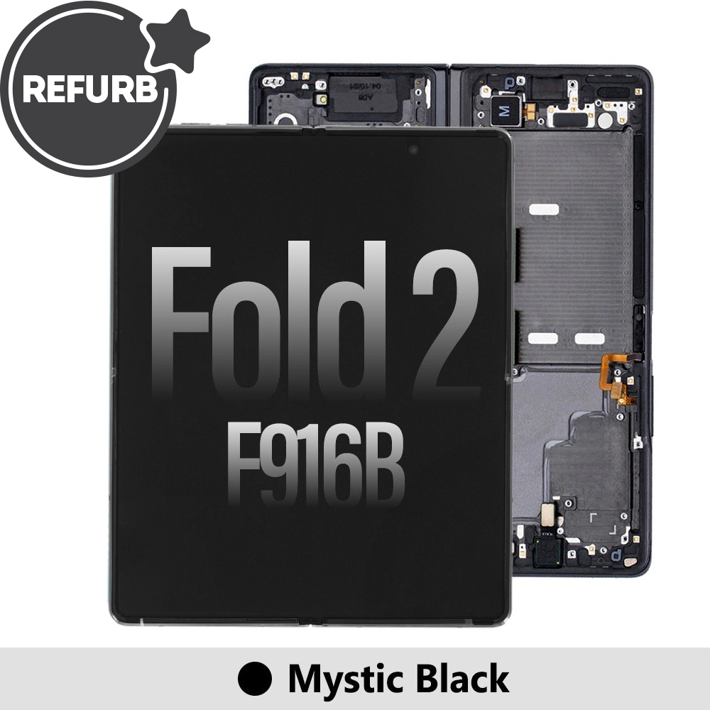 REFURB OLED Screen Replacement with Frame for Samsung Galaxy Z Fold2 5G F916B-Mystic Black