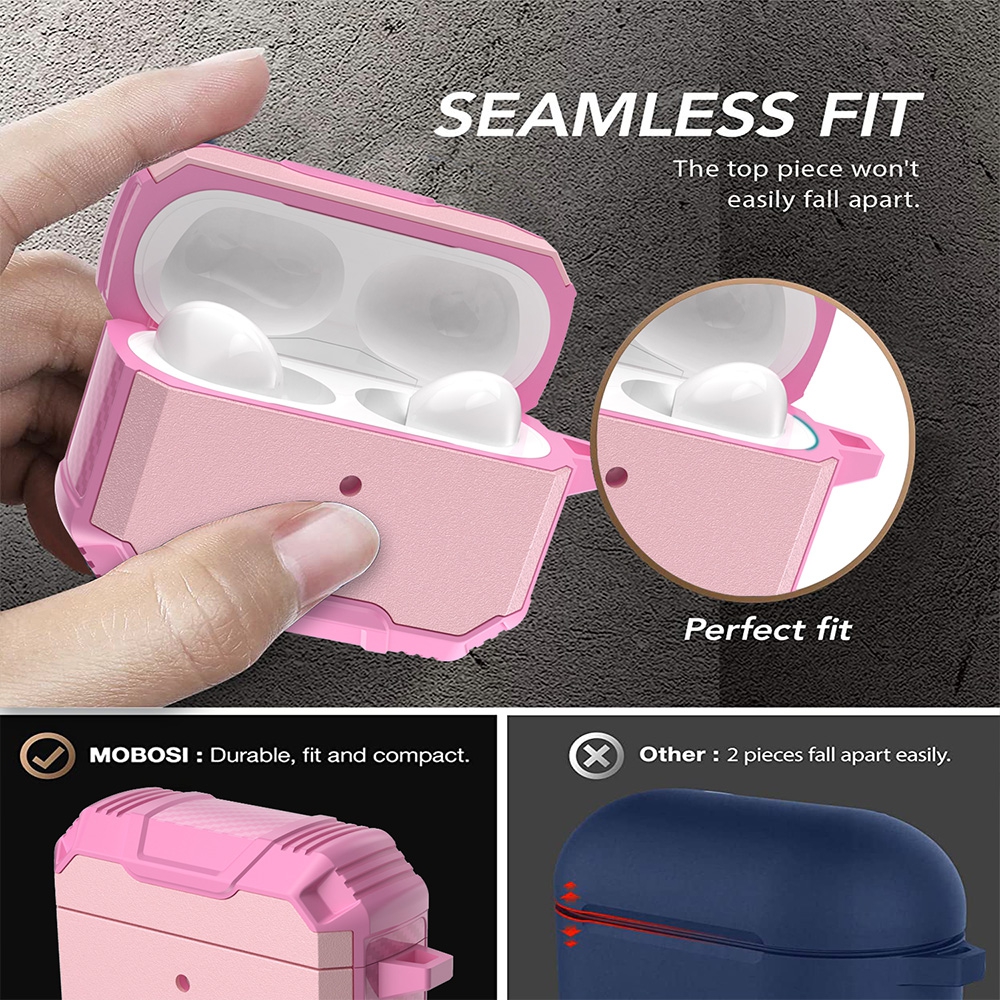Shockproof Robot Armor Hard Plastic Case for AirPods Pro-Mint