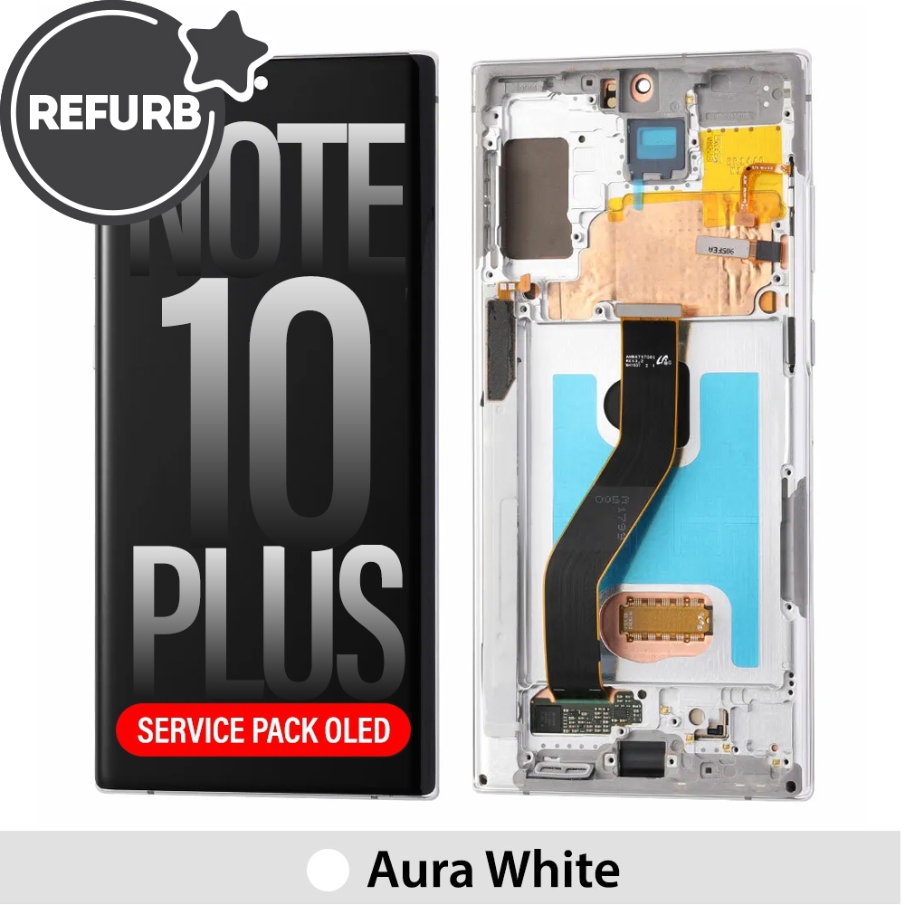 ASSEMBLED OLED Screen Replacement with Frame for Samsung Galaxy Note 10 Plus -Aura White