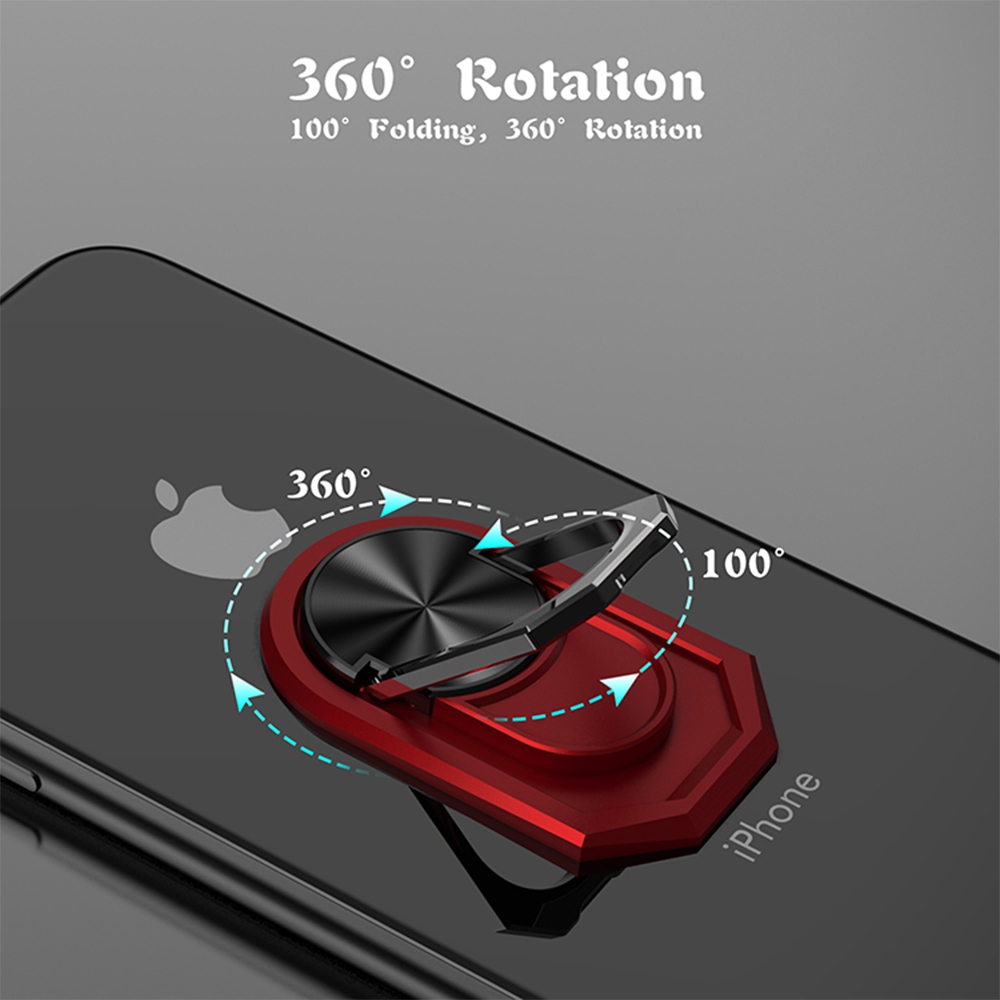 360 Degree Rotation Magentic Ring Phone Holder-Red