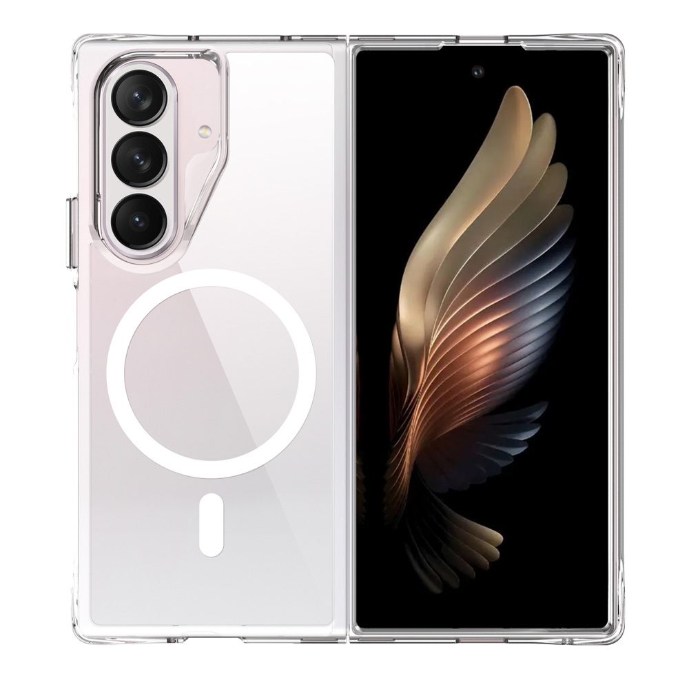 Crystal Clear Transparent Case Cover With Magnetic Ring*Samsung Galaxy Z Fold7-Transparent