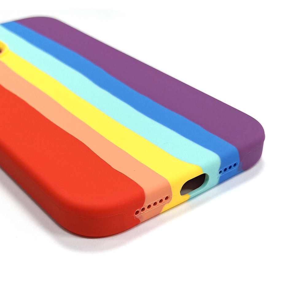 Rainbow Liquid Silicone Case Cover for iPhone 13 Pro Max