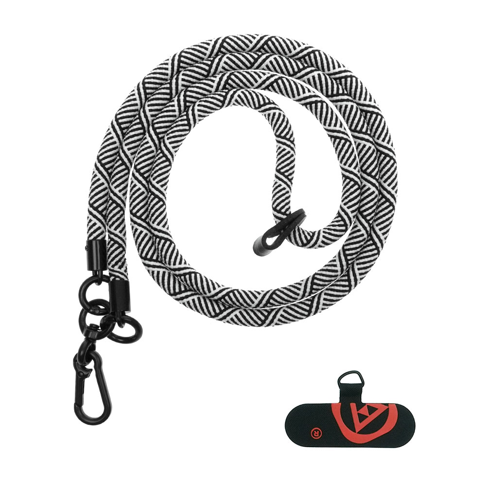 Universal Crossbody Cell Phone Lanyard Round Rope Diameter 8mm-Black