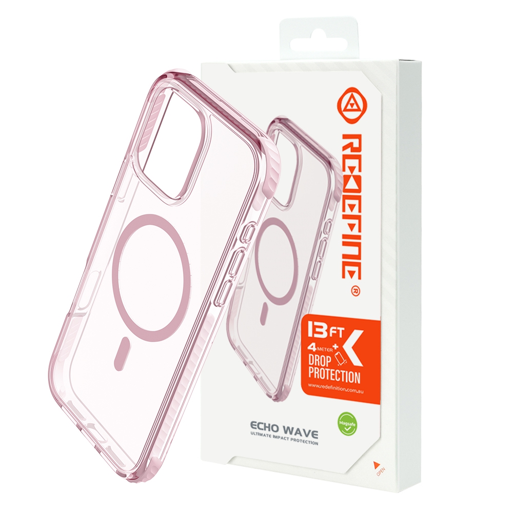 REDEFINE Echo Wave Ultimate Impact Protection Transparent Case for iPhone 16 Pro-Clear Black