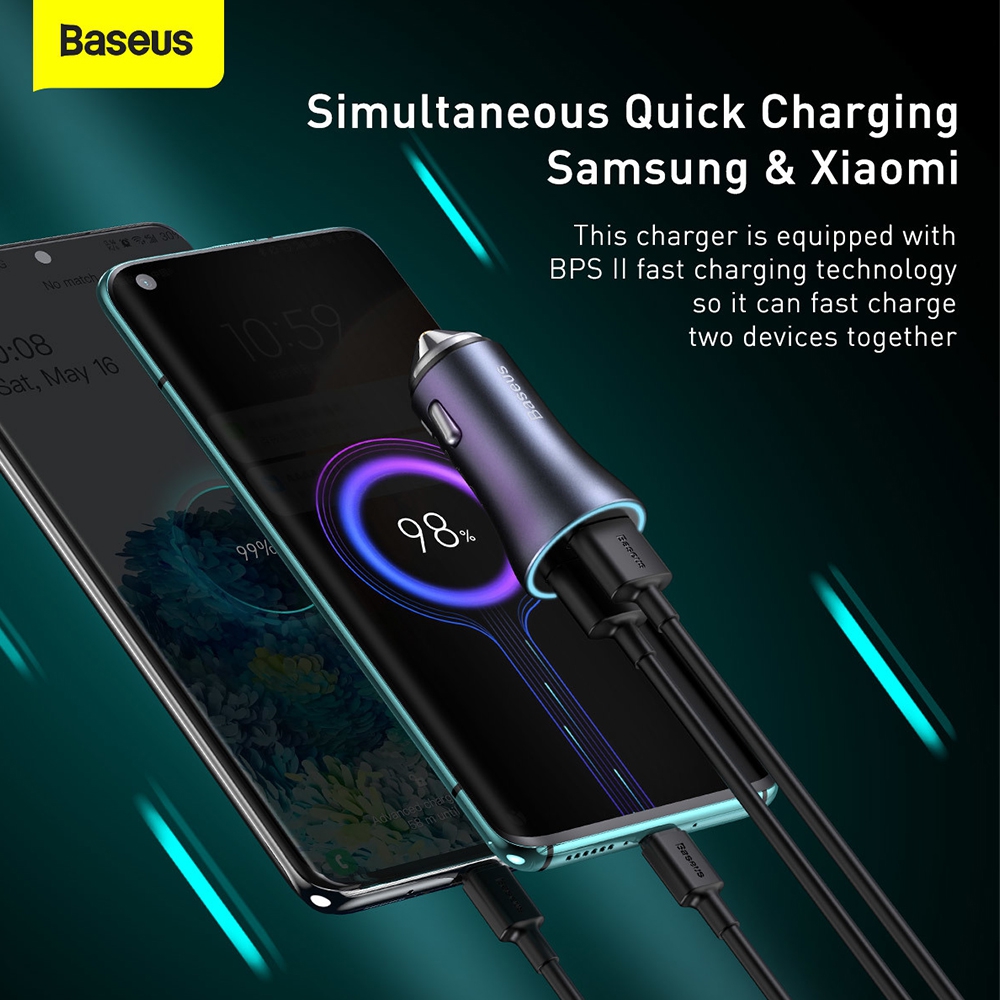 Baseus Golden Contactor Pro Dual Fast Charger Car Charger U+U 40W 