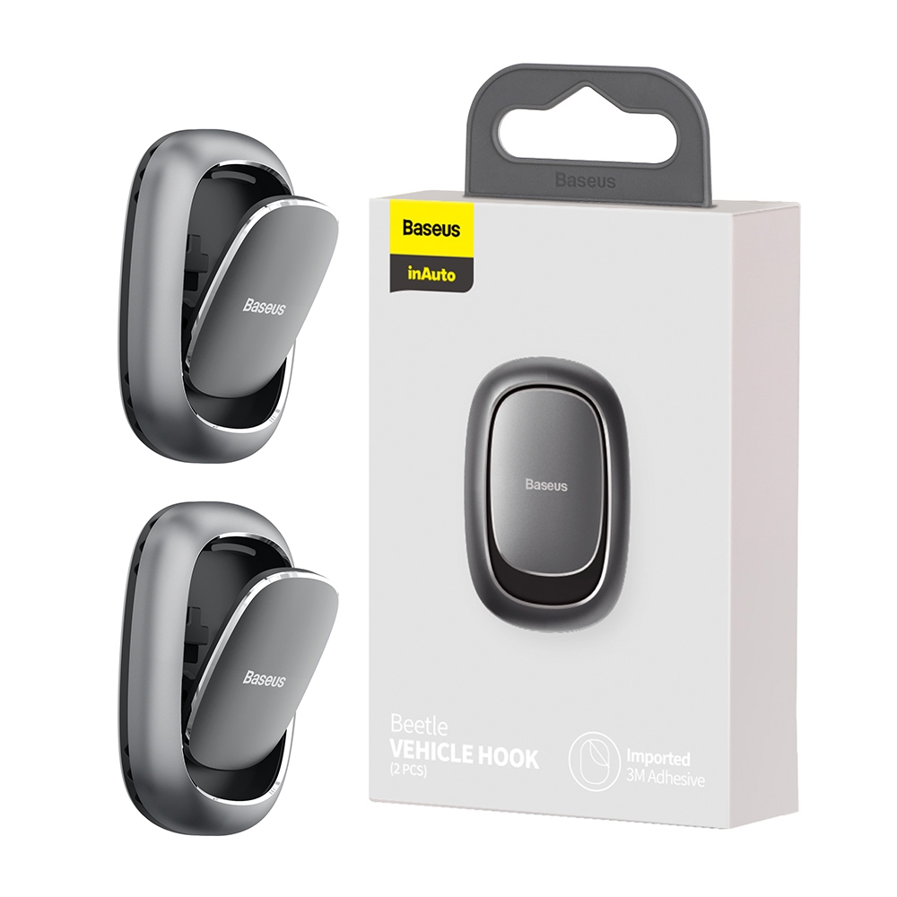 Baseus 2 PCS Beetle Vehicle Hook Dark-Grey